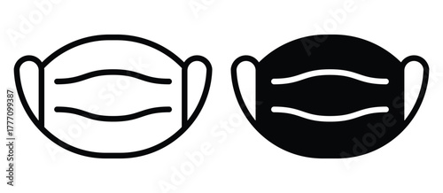 Different Styles of Face Masks in Black and White Designs for Health Use