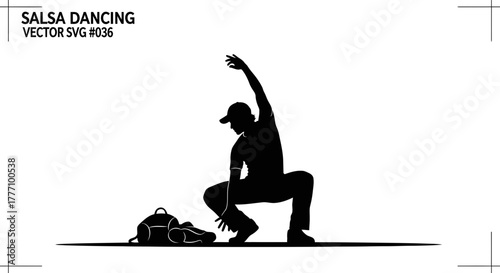 Dynamic male dancer capturing energetic salsa moves with athletic grace and stylish flair, embodying passion and rhythm for vibrant performance concepts.