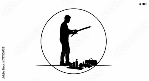 Skilled artisan crafting intricate balloon sculptures, showcasing creativity and playful artistry for events and entertainment, a dynamic visual for celebrations.