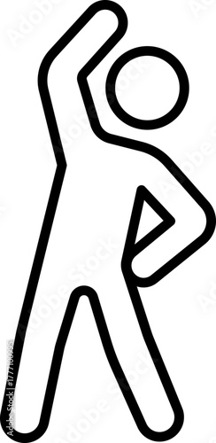 Black stretching icon - outline