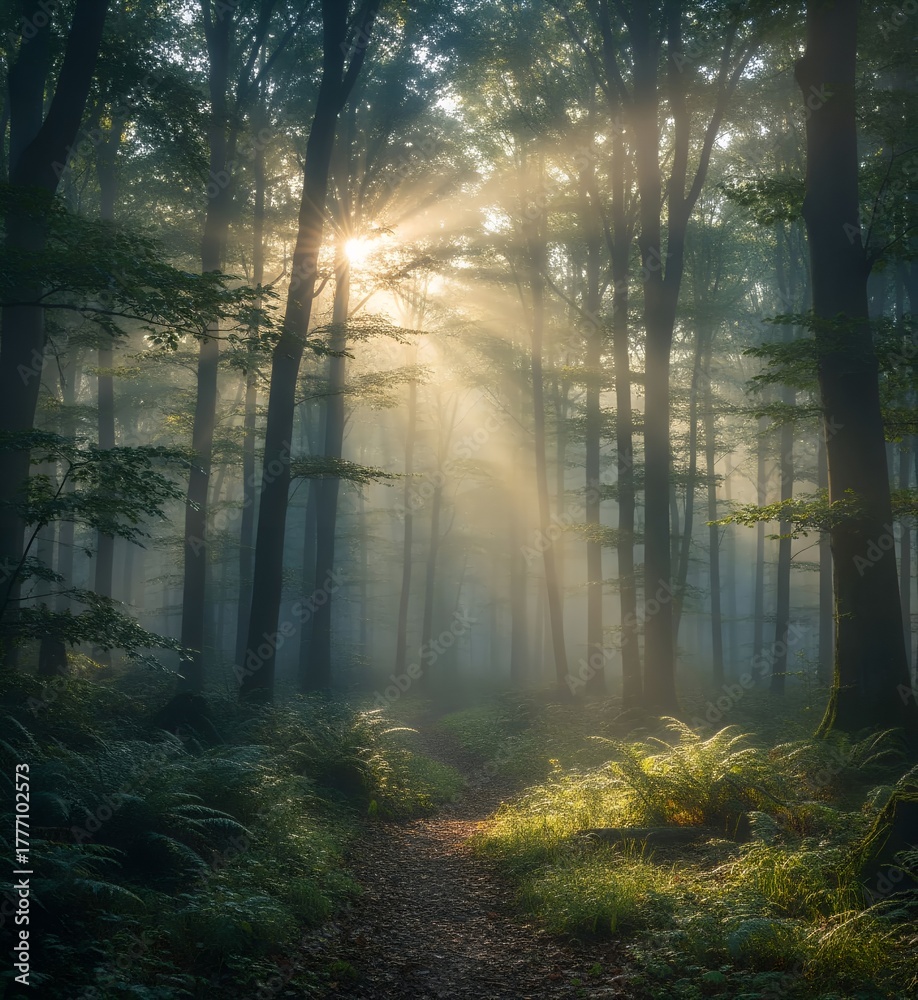 Obraz premium sunrise in the forest