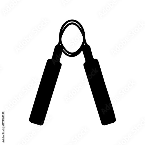 Black silhouette of a hand grip strengthener for fitness training and exercise