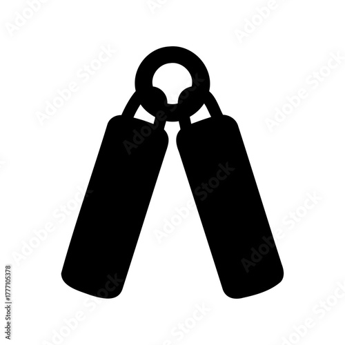 Black silhouette of a hand grip strengthener for training and exercise