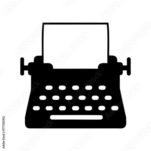 Vintage Typewriter Silhouette A Symbol of Writing, Communication, and Nostalgic Technology