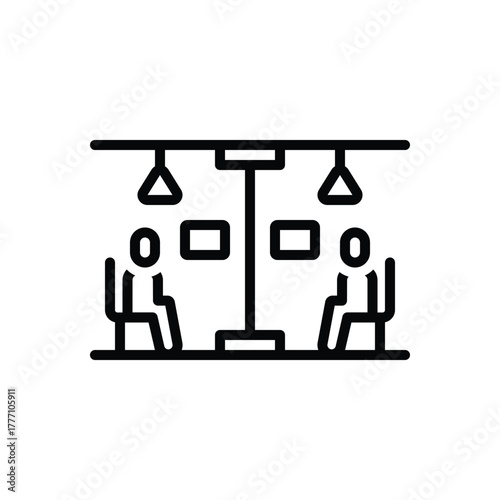 Black line icon for commute crew