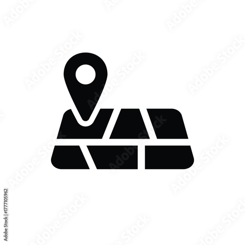 Location pin on map icon representing gps navigation, digital tracking, and global positioning services.