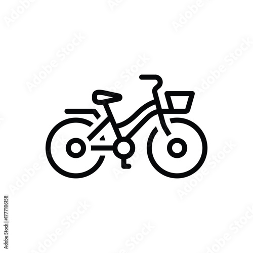 Black line icon for commuter bike