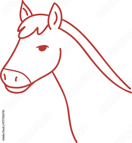 붉은 말의 해 라인 일러스트