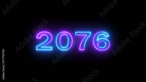 Tableau sur toile Happy new year 2076 illustration