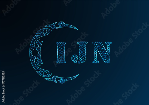 Fotografía Low poly letter logo IJN design