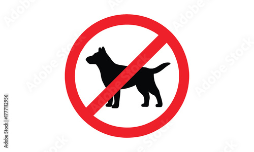 No Dogs Allowed Icon – Pet Prohibition Symbol for Public Space and Safety Signage