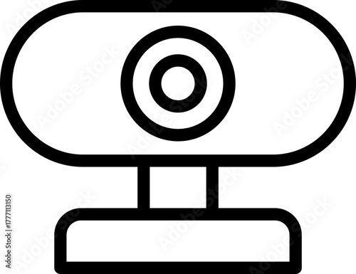Black webcam icon - outline