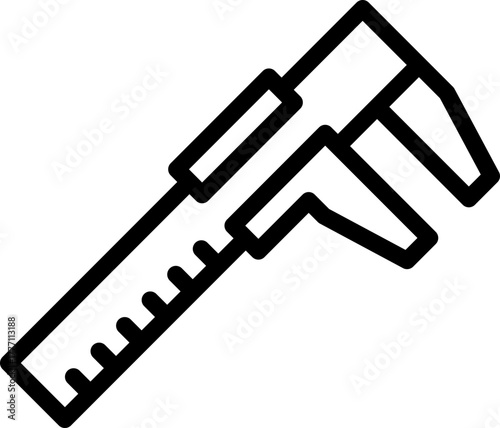 Black caliper icon - outline
