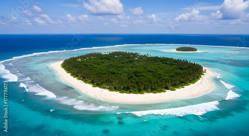 tropical beach with palm trees