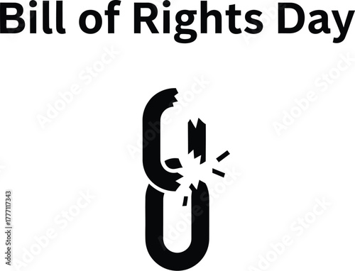 Bill of Rights Day logo with broken chain