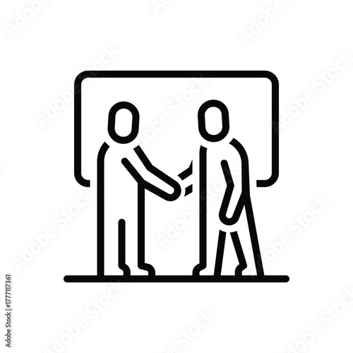 Black line icon for staff recognition