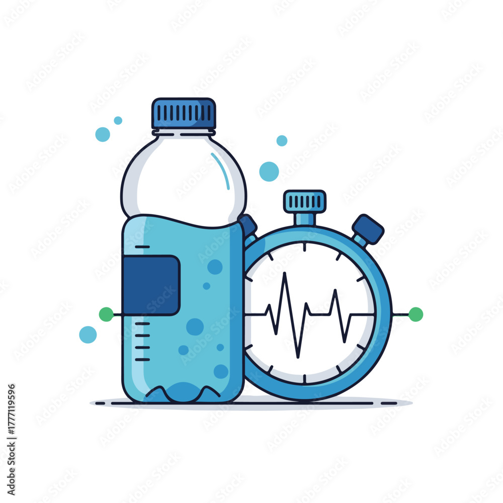 custom made wallpaper toronto digitalA water bottle stands next to a stopwatch with a heart rate symbol on its face