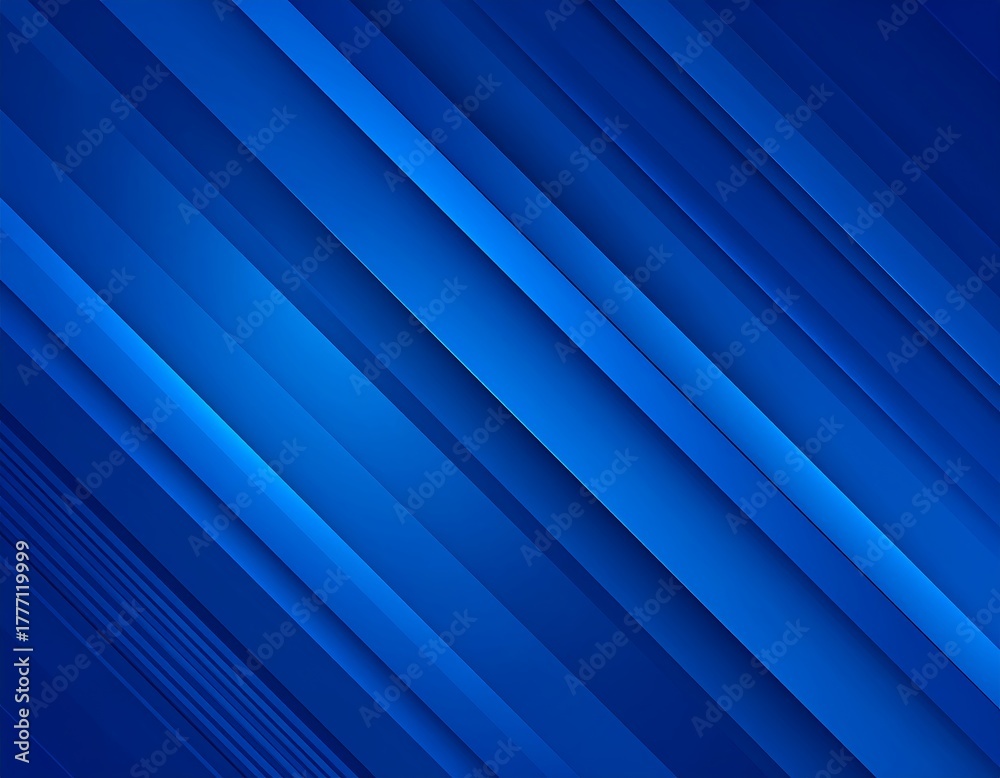 Obraz premium Gradient blue diagonal stripes, abstract layered design background