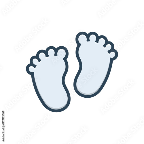Color illustration icon for baby steps