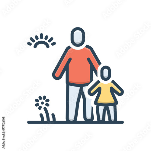 Color illustration icon for parenthood bliss