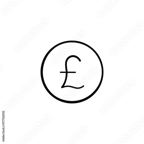 Pound sterling Line Style Icon Design