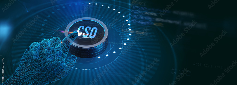 Obraz premium Business, Technology, Internet and network concept. CSO. 3d illustration