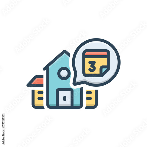 Color illustration icon for school days