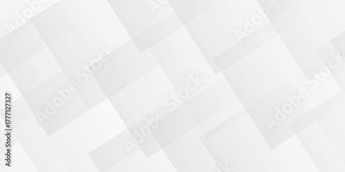 Abstract vector gray and white tech technology transparent square rectangle shape. seamless geometry paper triangle background. Space design concept. Decorative web layout design.	