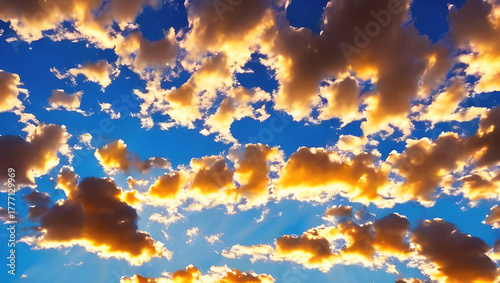 sunset cloudy sky, sunny clouds