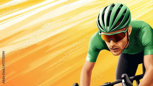 Cyclist racing in a time trial, heartbeat monitor visible on their arm, symbolizing focus and intensity in cycling