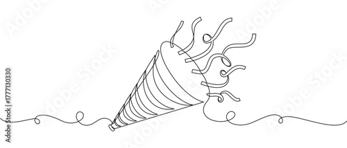 New year trumpet with line art style