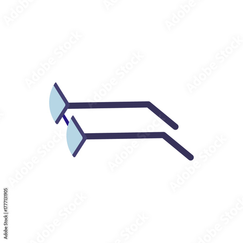 Eyeglasses icon on a white background, symbol for vision care and optical health