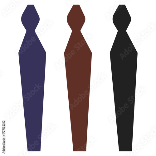 Three stylized figures in different colors representing diversity and individuality