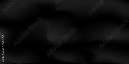 black cloth background abstract with soft waves.