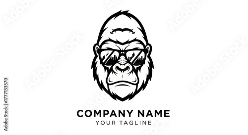 Cool gorilla wearing sunglasses, a symbol of strength and confidence.