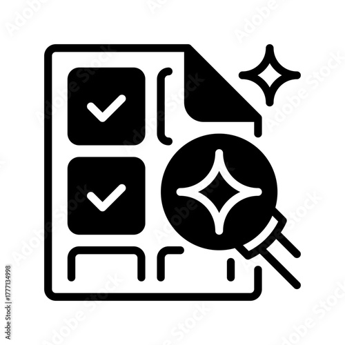 Document Search Line Icon, Outline Symbol for File Lookup, Data Retrieval, Information Analysis, Record Tracking, and Content Review. Vector Sign Icon.