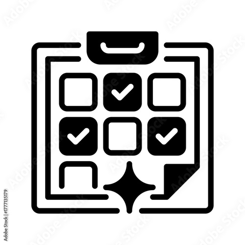 Clipboard with Checklist Line Icon, Outline Symbol for Task Tracking, Project Management, Goal Monitoring, Performance Evaluation, and Daily Planning. Vector Sign Icon.