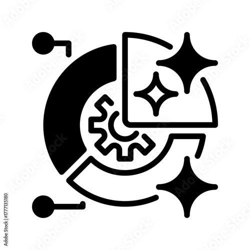 Pie Chart Line Icon, Outline Symbol for Data Visualization, Business Analytics, Performance Metrics, Financial Reporting, and Market Analysis. Vector Sign Icon.