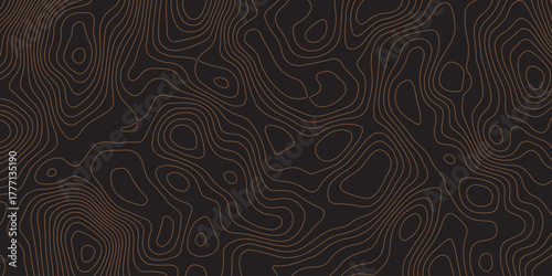 Elegant dark contour line pattern resembling topographic map design. Abstract wavy lines creating a modern, minimal texture. Perfect for backgrounds, wallpapers, or branding visuals.