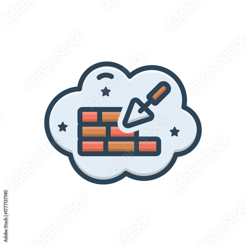 Color illustration icon for foundation dream