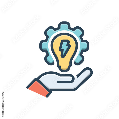 Color illustration icon for electrical efficiency