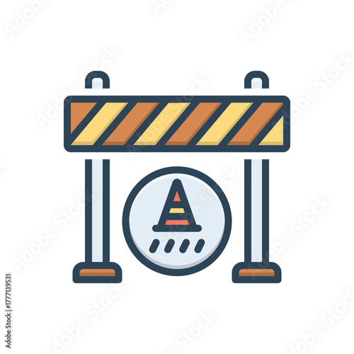 Color illustration icon for under construction