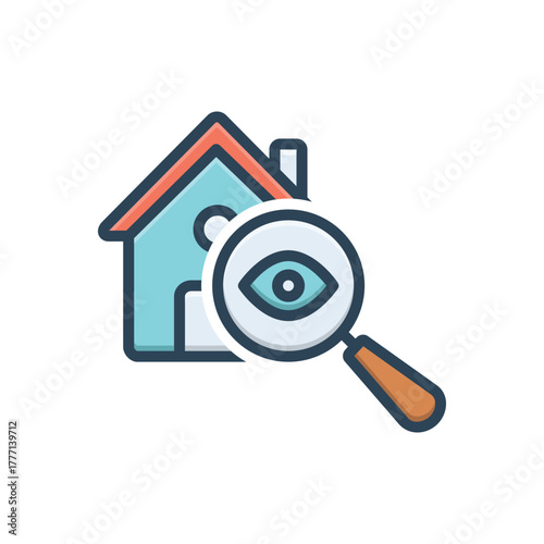 Color illustration icon for visionary abode
