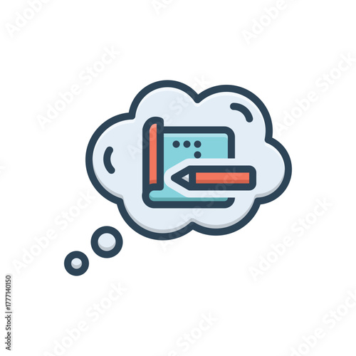 Color illustration icon for blueprint dreams