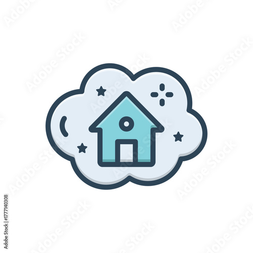 Color illustration icon for dream home