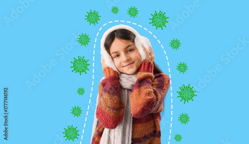 Cute little girl in winter ...