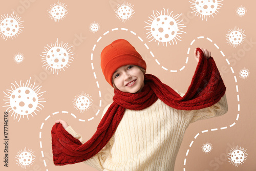 Cute little happy boy in wi...