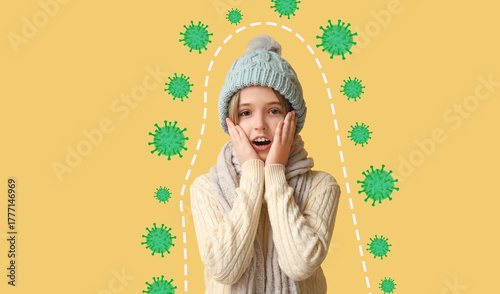 Cute little shocked boy in ...