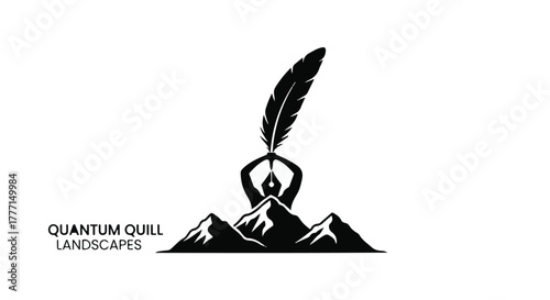 Symbol of creativity and imagination atop majestic mountains, inspiring new stories and ideas.