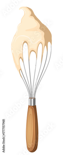 Whipped Cream Whisk - Baking Illustration for Dessert, Pastry, and Culinary Designs